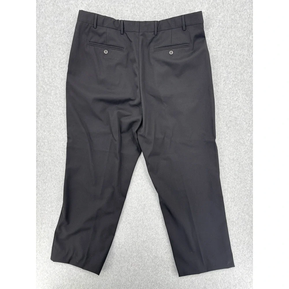 Eddie Bauer Men's Relaxed Fit Pleated Wool Dress Pants Black 40 Tall NWT